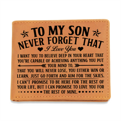 To My Son Skies (Black) – Leather Wallet